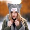 Cute Double-layer Loverboy Cat Ear Knit Hat Hooded Cap Warm Knitted Cap Soft Hip-hop Personality Ear Protection Hat Unisex