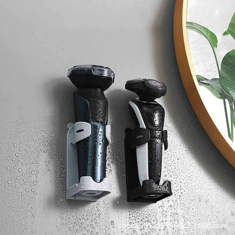 Self-Adhesive Razor Holder Non Perforated Shaver Storage Rack Wall Mounted Razor Rack for Bathroom