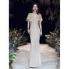 Champagne Banquet Evening Dress Sequins 1011 New Summer Temperament Long Fishtail Dress Annual Meeting Hosting Dress