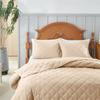 Solid color plaid quilted double-sided abraded washable bed cover oblique square bed cover  can be used in all seasons