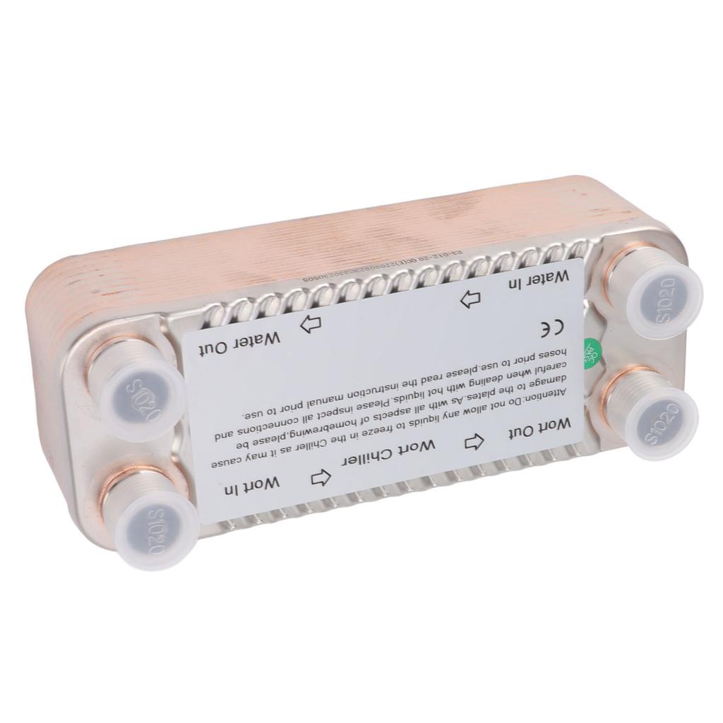 20 Platten Heimbrau Würzekühler Gegenstrom NPT1/2 Einfach zu bedienen Edelstahl Wärme