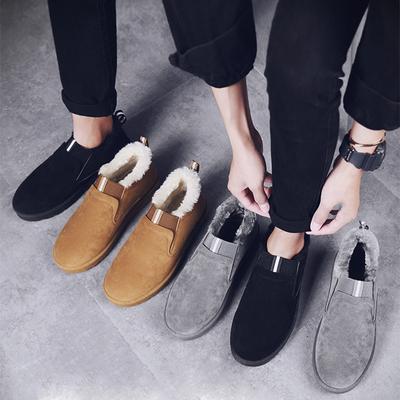 Winter Men Snow Boots Male Winter Plus Velvet Warmth Thick Non-slip Cotton Shoes Round Toe Comfortable Sneakers Casual Flat Shoe