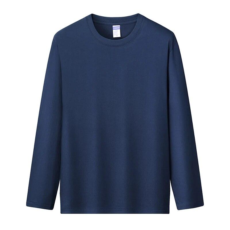 FEGKZLI 2024 Summer Autumn Long Sleeve Loose Causal Unisex Tops 100% Cotton T-shirts Multi Colors Street Tees