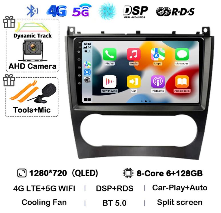 Android 14 Carplay Auto Car Radio For Benz W203 W209 C180 C200 C220 C230 Video Multimediale Player Auto Autoradio GPS 360 Camera