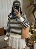 Loose POLO collar denim sleeves splicing fake two-piece sweater women's autumn and winter new knitted sweater fashion top trendy