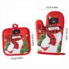 2PCS Christmas Oven Mitts and Pot Holders Set Heat Resistant Microwave Oven Gloves and Potholder for Kitchen Cooking Baking