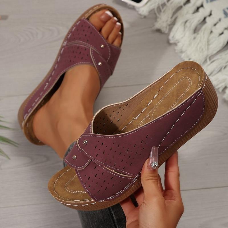 Large Size Wedge Slippers Women's Summer New Breathable and Lightweight Outer Sandals Women