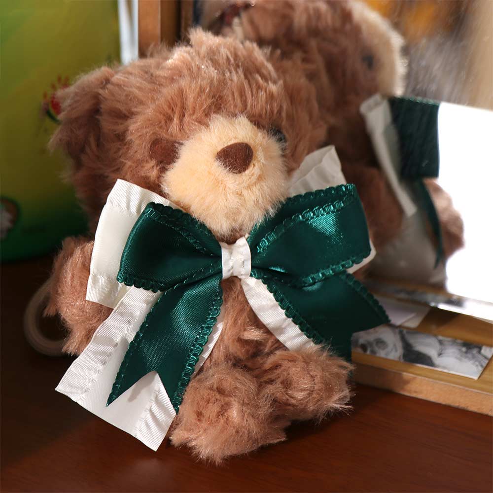 Soft Little Bear Keychain Fluffy Bear Bag Pendant Bowknot Bear Plush Toy Birthday Parties