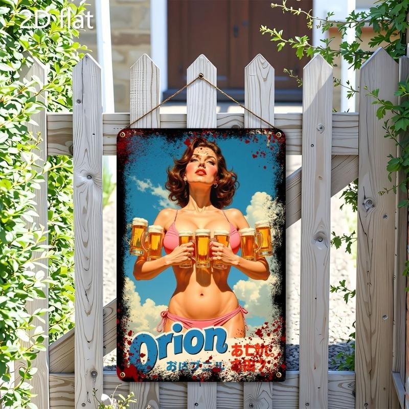 Lamiere Pin-Up Girl, Decorazione Metallica per Officina Garage 20x30cm