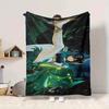 1Pc Fantasy Forest Guardian Flannel Blanket, Soft And Comfortable, Casual Warm, Camping Travel, Christmas, Halloween Xmas Gift Es140