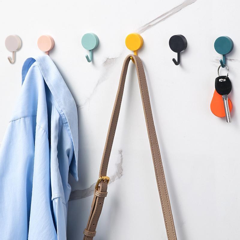5pcs Hooks Strong Self Adhesive Wall Hanging Hook Kitchen Creative Cute Hooks Traceless Punch-free Door Bathroom Storage Hooks