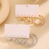 3 Pairs Women Earrings Ear-Pin Closure Stable Wearing Structure Multi-Size Hoop Earrings with Rhinestones Inlaid Jewelry Gift