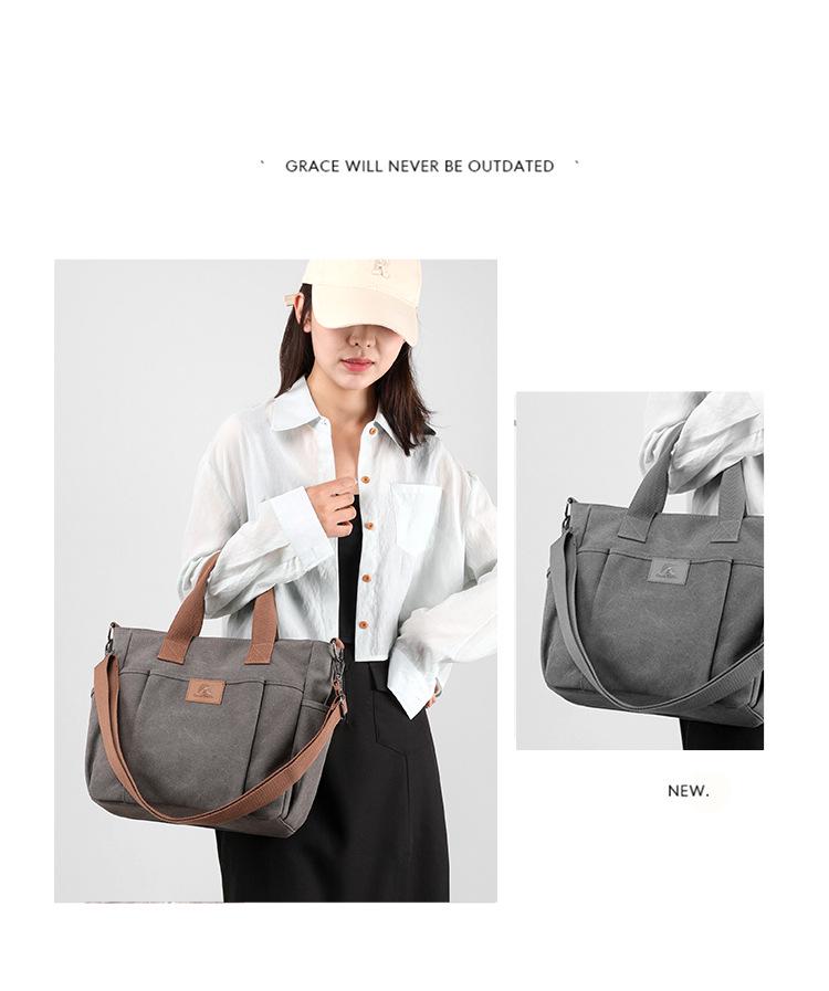 Plátěná crossbody taška velké kapacity v korejském stylu pro ženy - Trendy móda 2025