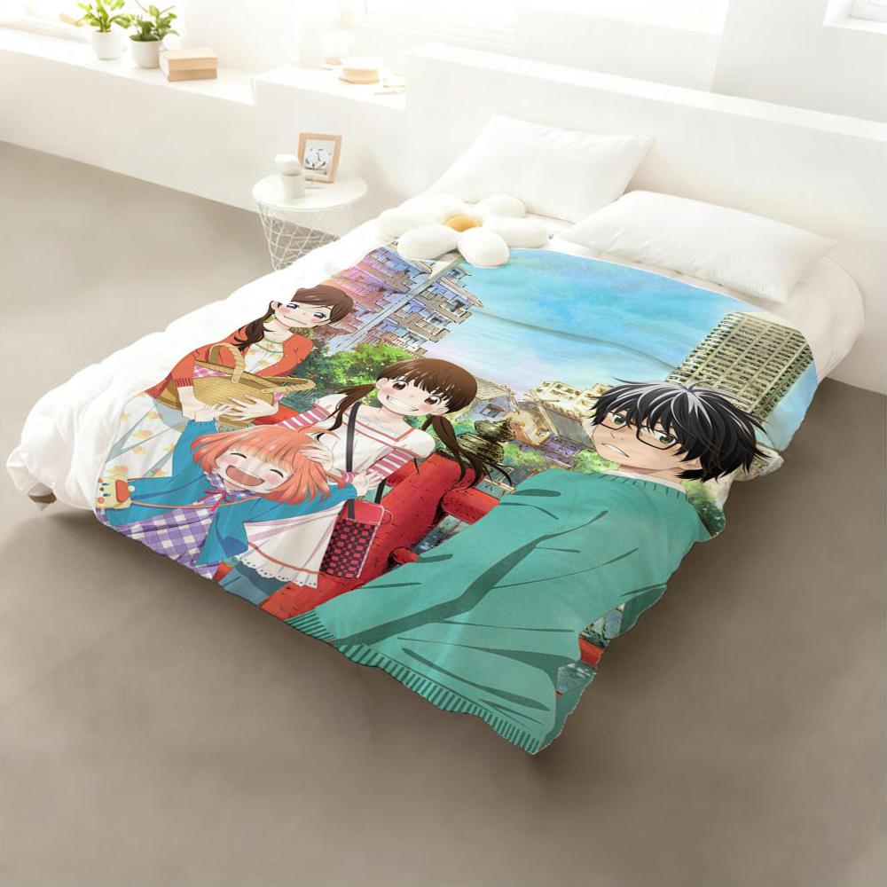 Anime March Comes In Like A Lion Throw Flannel Throw Blanket: Soft Kid-Friendly Warm Anti-Static All Season Washable Couch