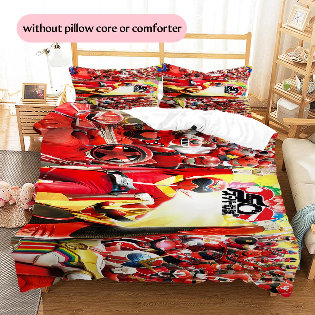 Super Sentai Hero Squad Bedding Set Duvet Cover Pillowcase No Filler, Soft Home Bedroom Decor, Perfect Gift for Fans.chl