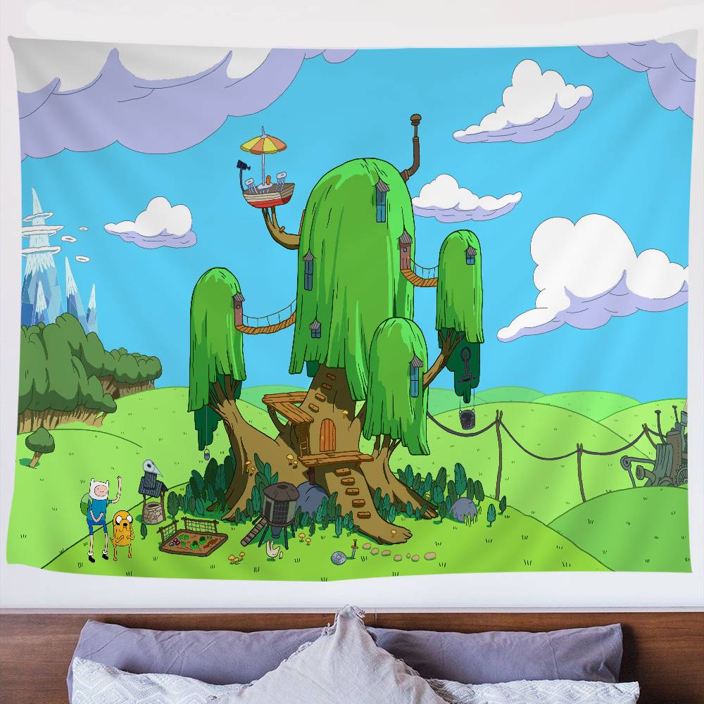 Tapestry da Parete Grande Colorata di Adventure Time Appeso a Parete Appeso a Parete Tappezzerie da Parete Bohémien Lenzuola Appese a Parete Mandala