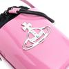 VIVIENNE WESTWOOD Saturn Logo Adjustable Detachable Shoulder Strap Drawstring Closure Leather Bucket Bag Women Bags Pink 4302002MUL001OG406