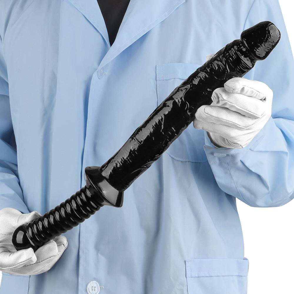 Dildo cu mâner PVC negru Masturbator Butt Plug Jucărie sexuală cu pumni Big Dick Curea pe penis Lesbiană BDSM