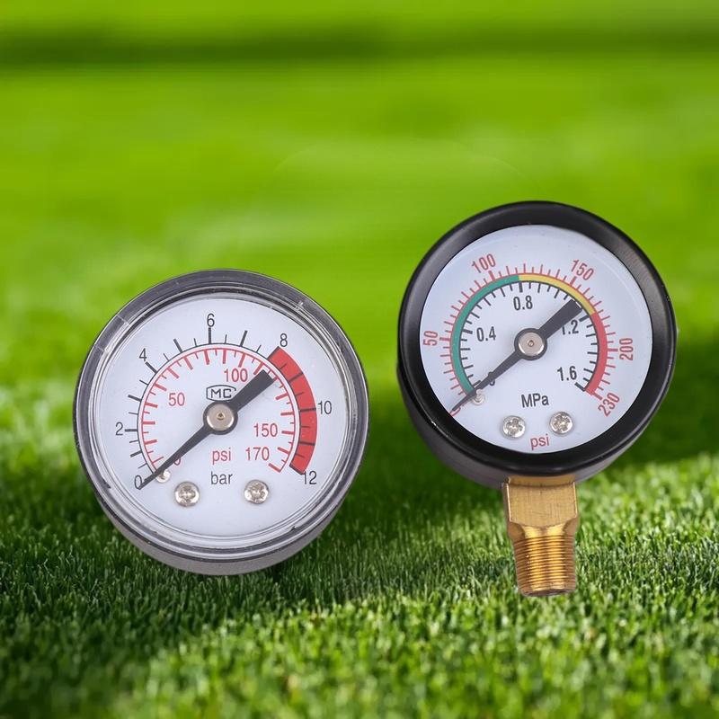Black White Compressor Gauge Pressure Gauge Air Compressor Pneumatic Hydraulic Fluid 0-12Bar/0-170PSI Dial Measuring Instrument