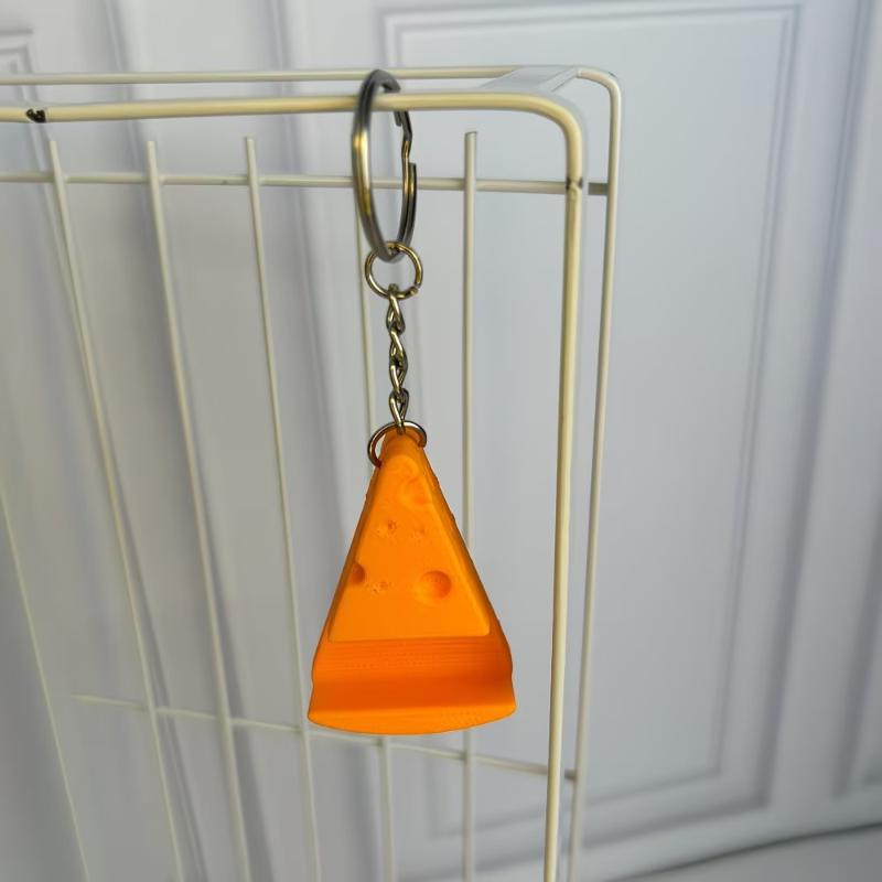 Cheese-Shaped Phone Stand With Keychain Desktop Ornament, Lightweight And Portable Phone Holder
