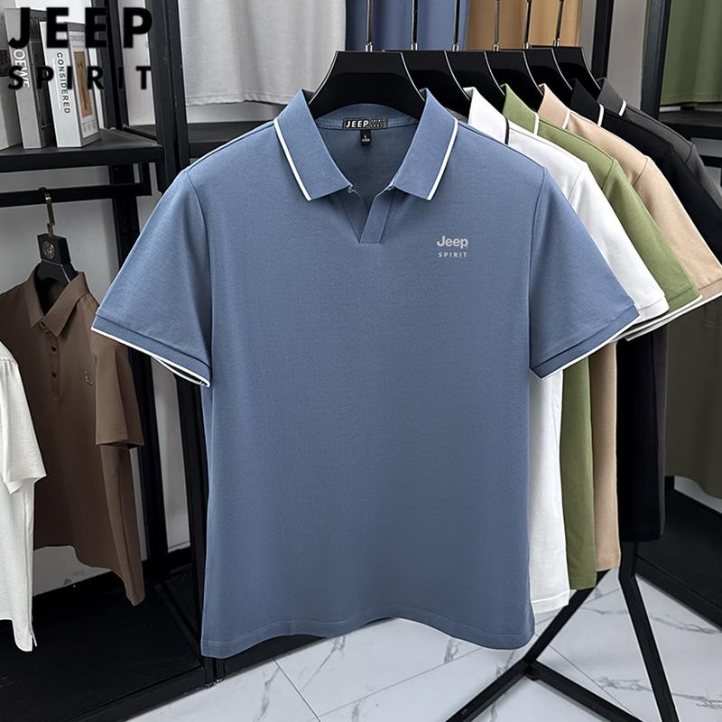 JEEP SPIRIT Men s Cotton Blend Short Sleeve Polo Shirt 2XL