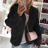 2023 Fall/Winter Cable Knit Cardigan: Chunky European & American Style Solid Sweater for Women