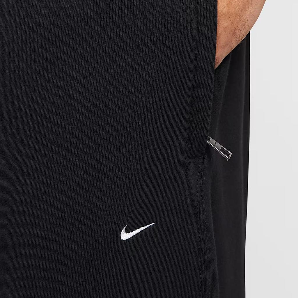 Nike Solo Swoosh Minimalist Style Comfortable And Stylish Classic Fleece Lined Pants Knitted Sweatpants Men's Black HV1091-010