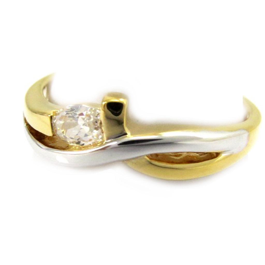 Inel placat cu aur 'Câlin' 2 tonuri