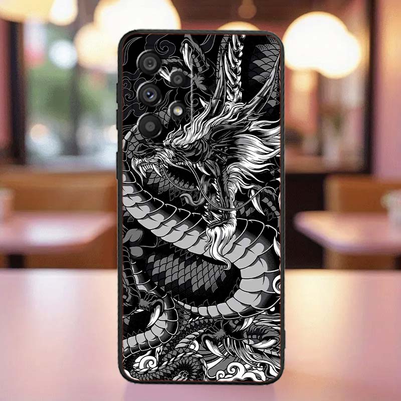 Anime Dragon Design Phone Case For Samsung A41 A35 A34 A33 A32 A25 A24 A23 A21s A06 A05 A04 A03 Note 10 20 Ultra 5G Black
