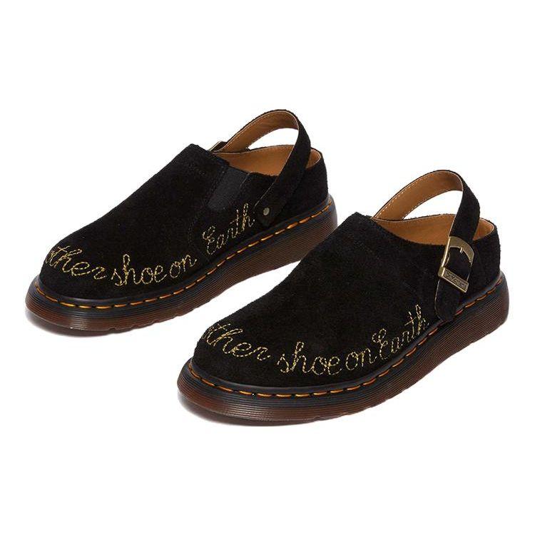 Dr. Martens Suede Anti-Wear Anti-Odor Closed-Toe Slippers Unisex slippers Black 31092001