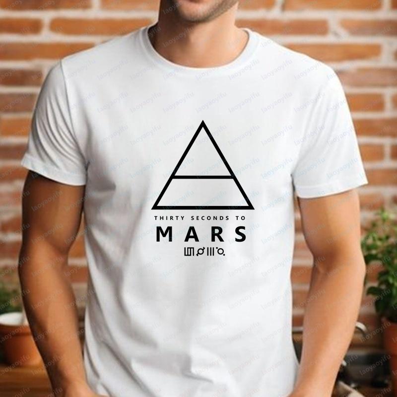 Thirty Seconds To Mars Rockband Trend Kurzarmshirt Geeignet für Männer und Frauen, Co M white