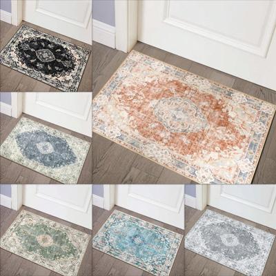 Små Tvättbara Mattor Matta Halkfri Boho Vintage Distressed Bondgård Heminredning För Entré Kök Badrum Sovrum
