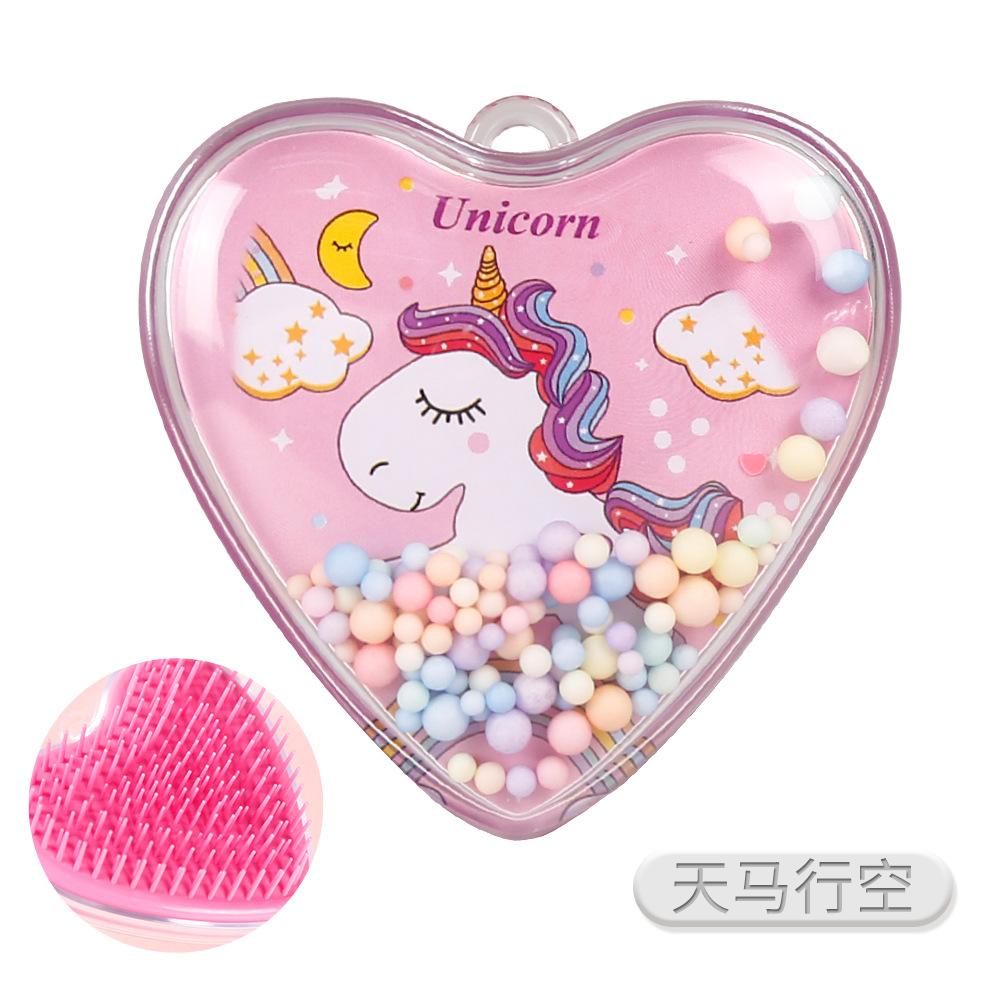 Cute Heart shaped TTS Comb Smooth Hair Comb Transparent Massage Comb for Kids&Girls Portable Comb