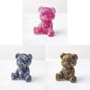 Crystal Resin Bear Desk Ornament With Natural Water Crystals For Home Office Decor