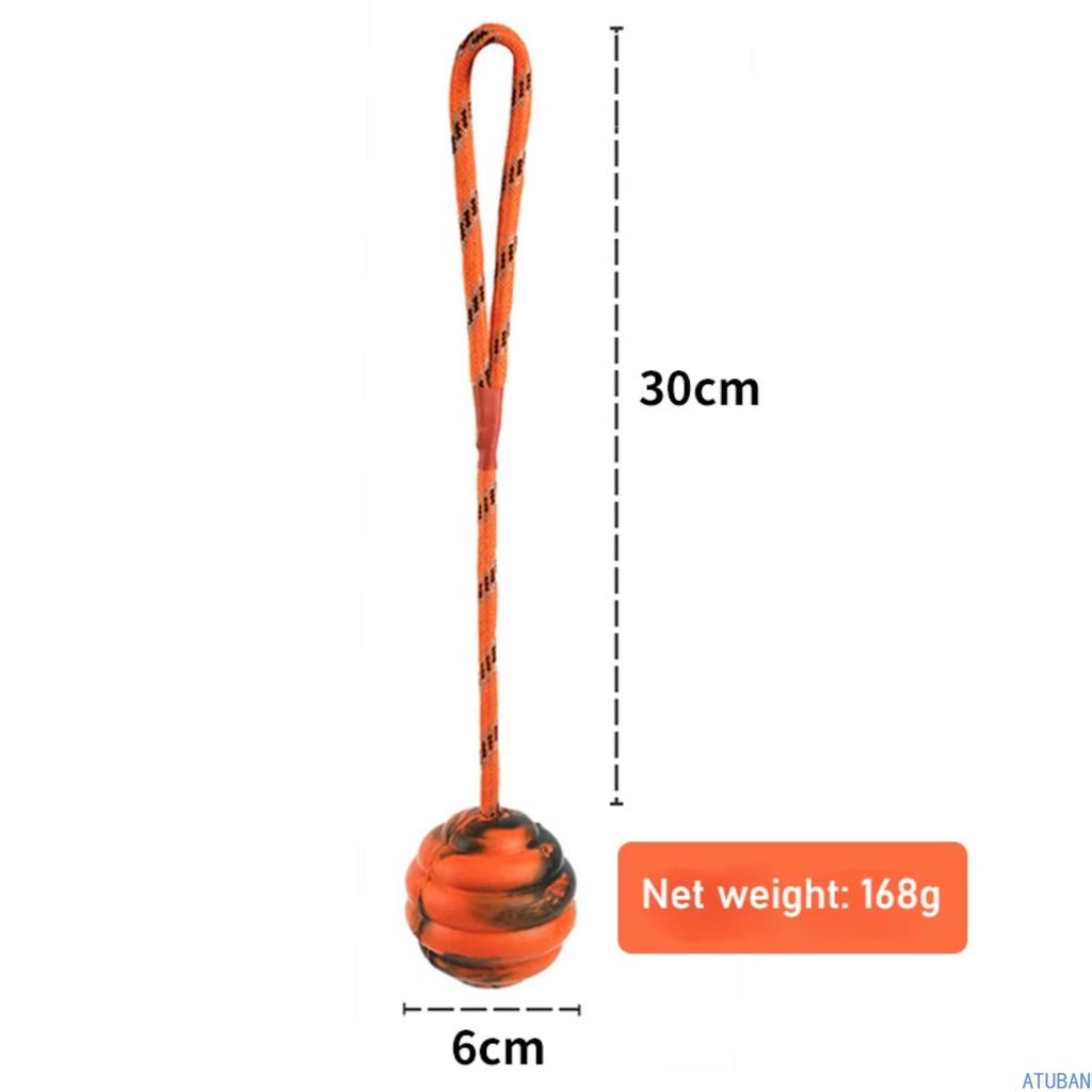 Durable Rubber Dog Chew Ball With Rope, Interactive Molar Toy For Teeth Cleaning Training Pet Toys