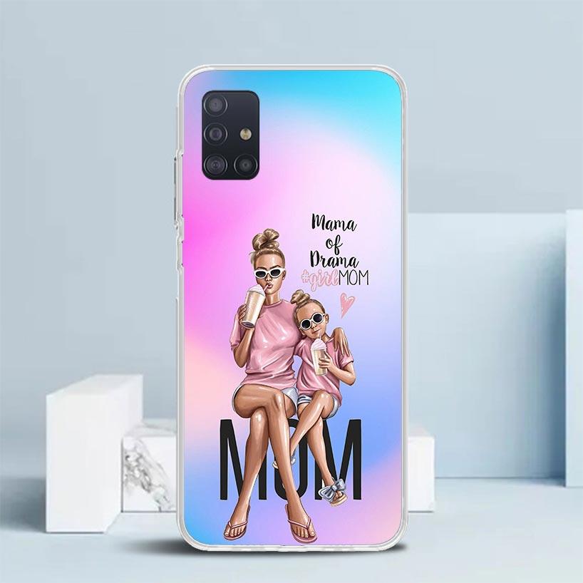 Woman Fashion Girl Super Mom Baby Soft Cover for Samsung Galaxy A12 A22 A32 A52 A72 A02S Phone Case Note 20 Ultra 10 S10 Plus A5