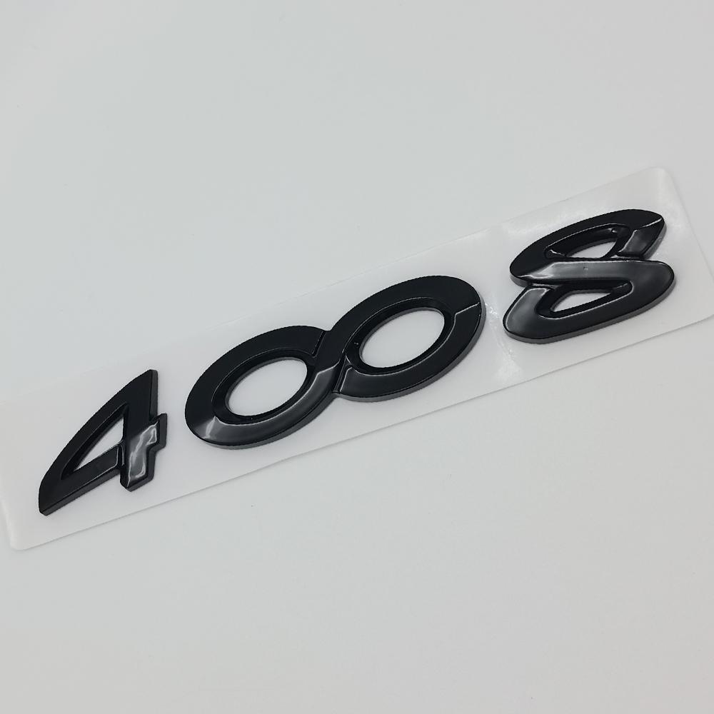 Autocollants de Voiture ABS 3D Lettres Logo Noir Chrome 2008 3008 4008 5008 Emblème Badge Pour Peugeot Autocollant Décalcomanie Coffre Arrière Accessoires