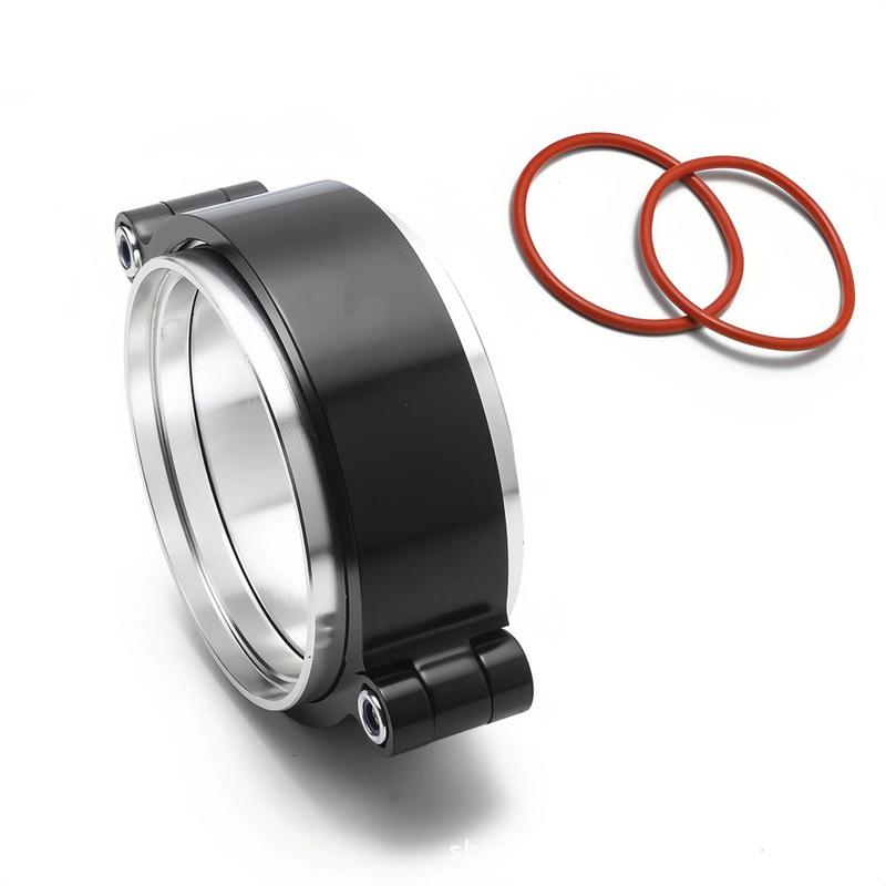 For Turbo Intake Pipe 2"/2.5"/3"/4" Aluminum Exhaust HD V-band Clamp w Flange System Assembly Anodized Clamp With Flange Kit