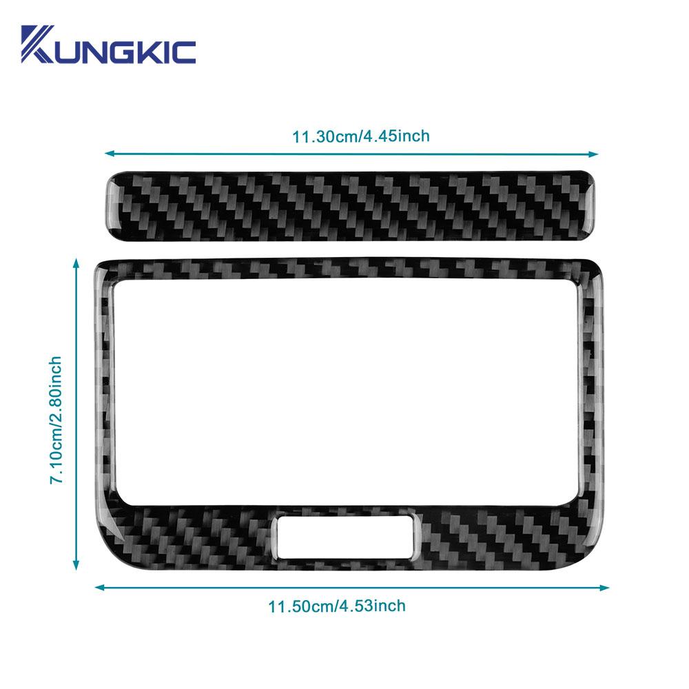 Pour Seat Leon MK3 2013 2014 2015 2016 2017 2018 2019 2020 Voiture Cadre de Garniture de Sortie d'Air Arrière Autocollant en Véritable Fibre de Carbone Souple LHD RHD