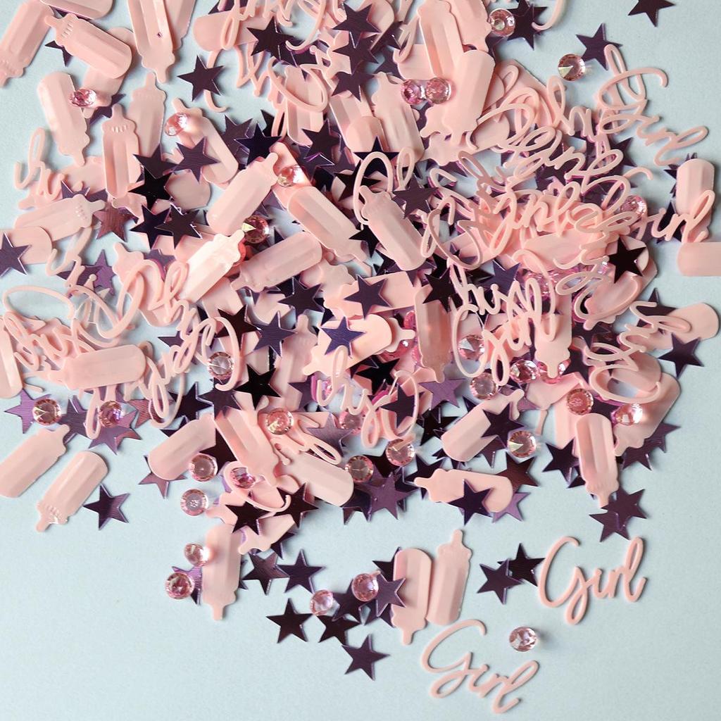 Sienos kirtimo konfeti naujagimiams ir krikštynoms - Kūdikio buteliuko ir drabužėlių dizainas