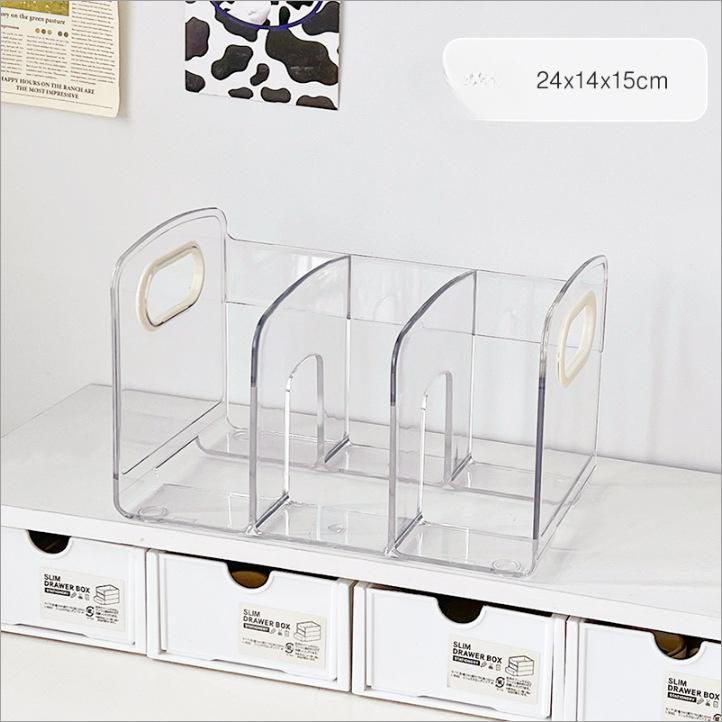 Acrylic Transparent Bookstand Student Desk Book Storage Box Bookend Desk Bookshelf Desktop Storage