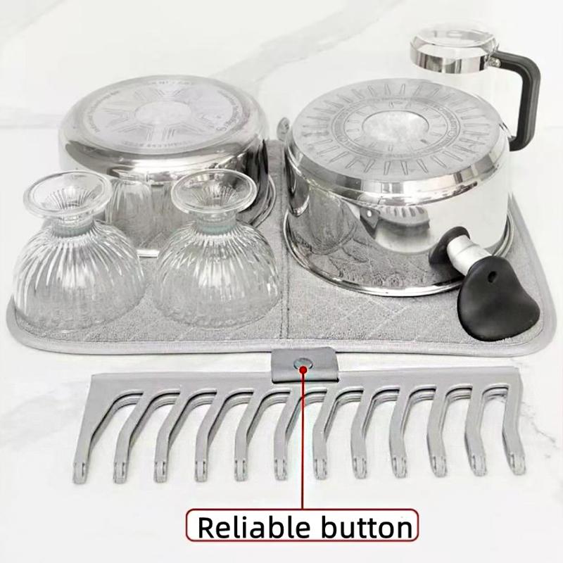 1PC Foldable Dish Drying Mat for Small Spaces Drain Rack 45x36.7x7.5cm