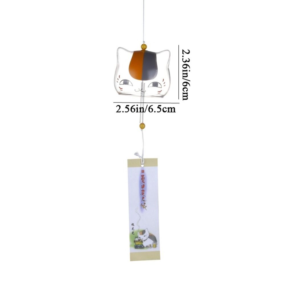 1pcs Transparent Glass Cat Pattern Wind Chime Creative Japanese Cat Pendant Home Garden Hanging Decor DIY Gift