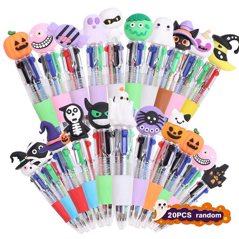 10-50Pcs Halloween Themed Pens Kids Halloween Birthday Party Trick or Treat Favors Gift Mini 4 Colors Ballpoint Pen School Prize