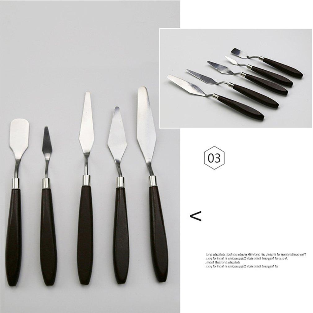 Hot 5PCS Stainless Steel Scraper Spatula Art Supplies for Artist Canva Oil Paint Color Mixing Palette Knife Painting Wholesale