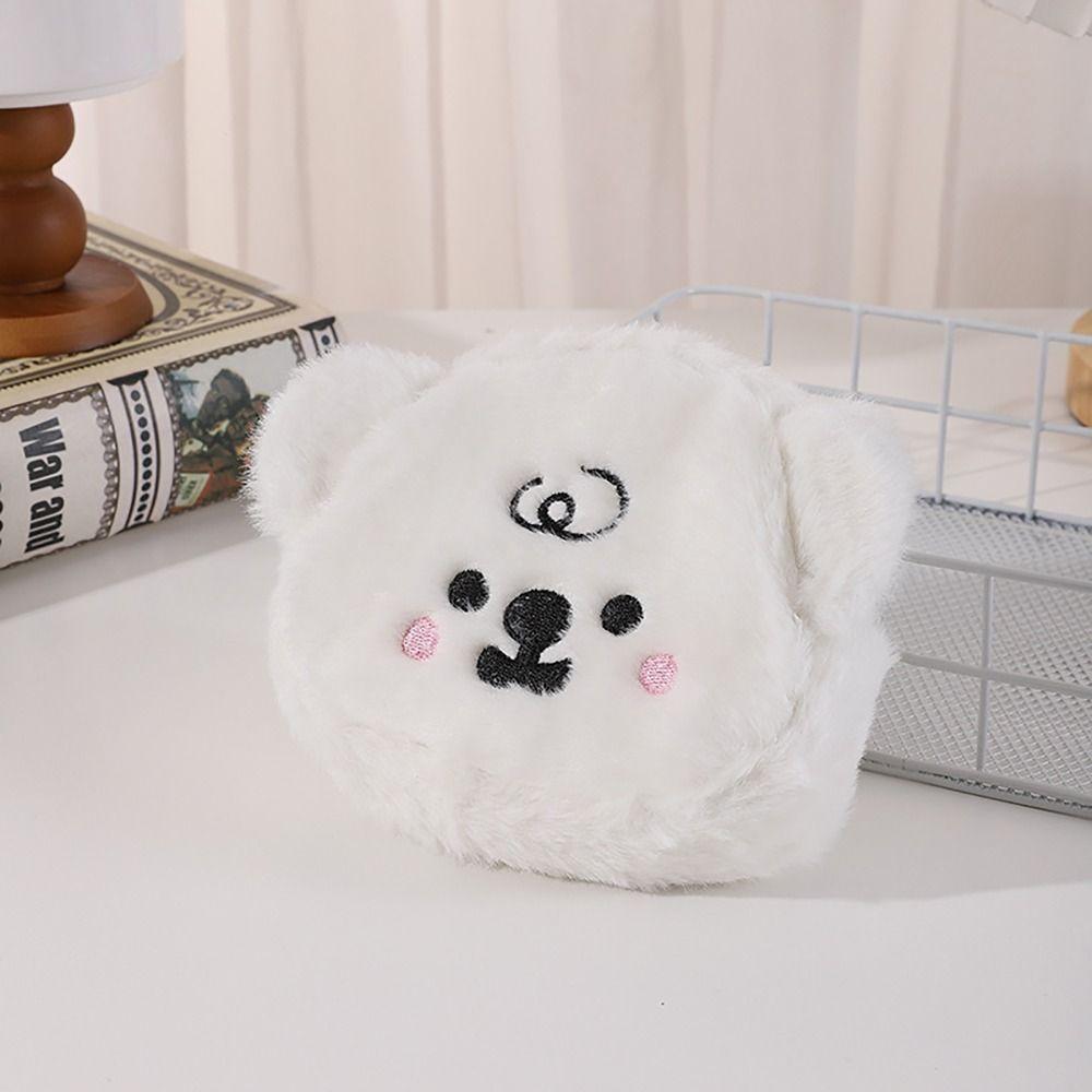 Plush Money Coin Purse 2024 New Makeup Bag Cute Bear Earphone Bag Cosmetic Bag Male