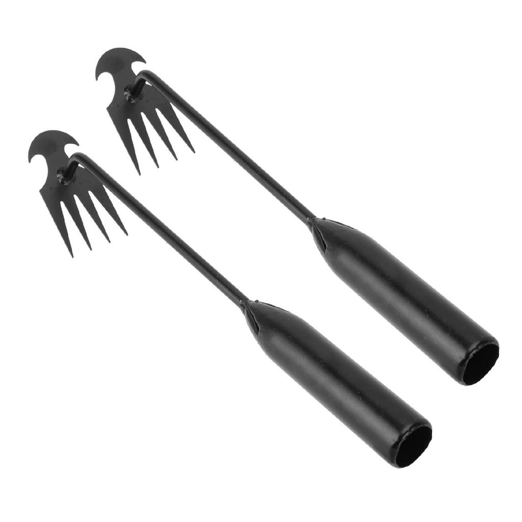 2 Stück Unkrautentfernungswerkzeug Professionell 4 Zähne Edelstahl Manuelles Unkrautjätegerät Unkrautzieher