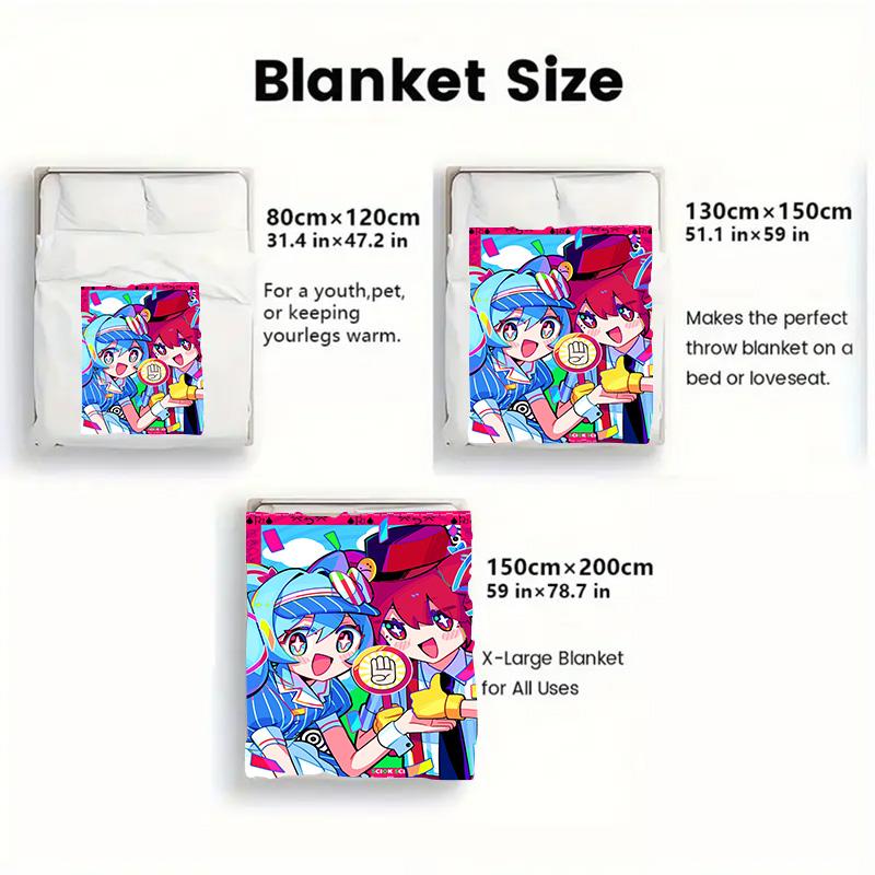Miku and Teto 2D Flat Pattern Flannel Blanket High Quality All Seasons Warmth and Comfort Perfect for Christmas Gifts.DMT0925235