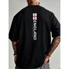 Herren T-Shirt mit Englandflagge und Fußball-Print - Lockere Passform, Rundhalsausschnitt, Lässiges Hemd für Fußballfans, Patriotisches Geschenk für Sport