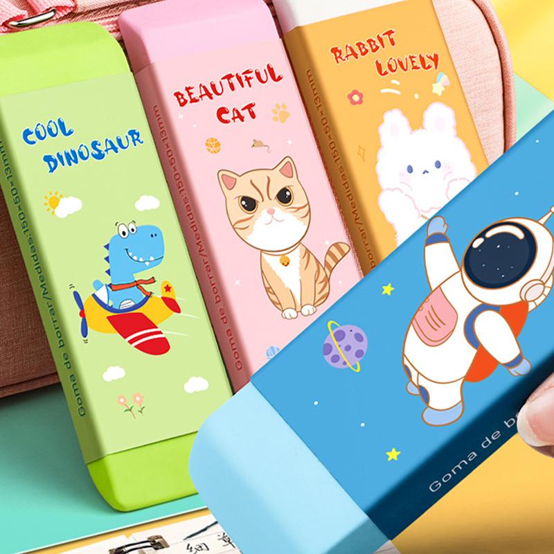Cartoon Huge Eraser Super Large Block Pencil Eraser Without Leaving Marks Astronauts/Dinosaur Student Art Painting Rubber Eraser